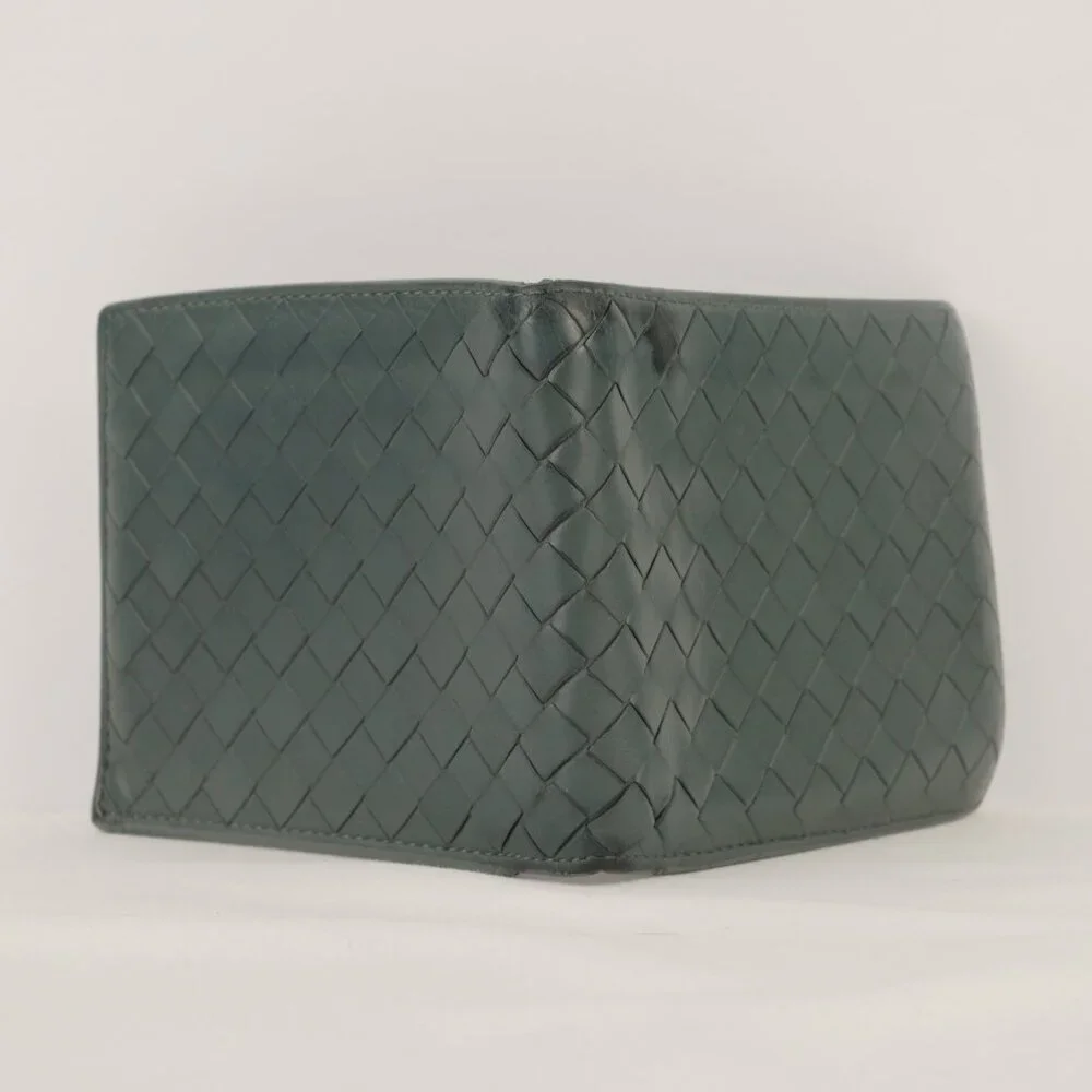 Bottega Veneta Intrecciato Nappa Leather Weave Bifold Wallet, Dark Turquoise